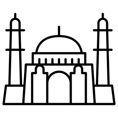 Taj mahal icon in thin line style Vector illustration graphic design