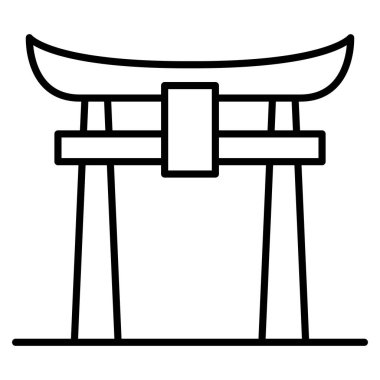Torii icon in thin line style Vector illustration graphic design