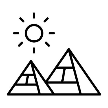 İnce çizgi biçimi Vektör grafik tasarımı ile piramit simgesi