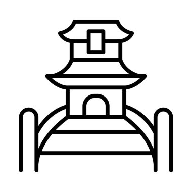 Hong kong temple icon in thin line style Vector illustration graphic design