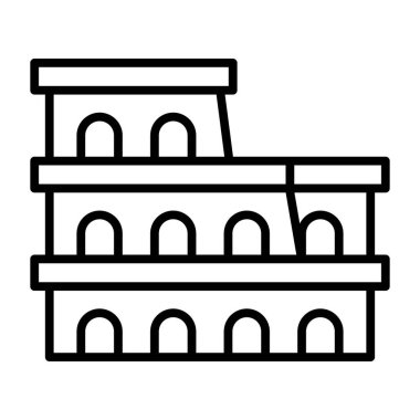 Coliseum icon in thin line style Vector illustration graphic design