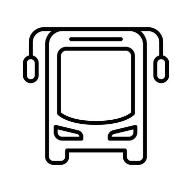 İnce çizgi biçimli Bus simgesi Vektör illüstrasyon grafik tasarımı