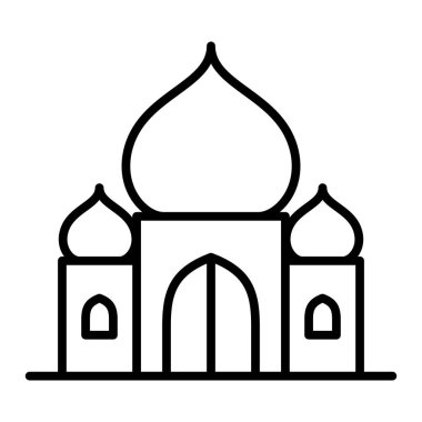 Taj mahal icon in thin line style Vector illustration graphic design