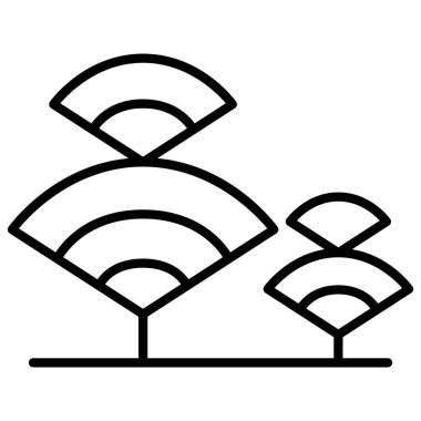 İnce çizgi biçimli ağaç simgesi Vektör çizimi grafik tasarımı