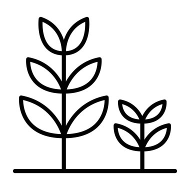 İnce çizgi biçimli ağaç simgesi Vektör çizimi grafik tasarımı