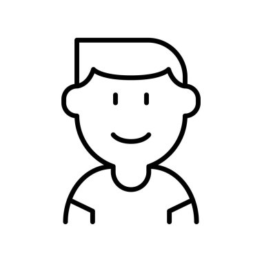 Boy icon in thin line style Vector illustration graphic design
