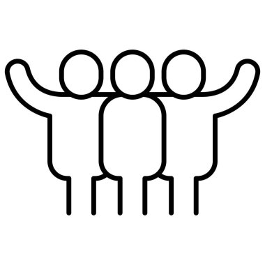 People icon in thin line style Vector illustration graphic design