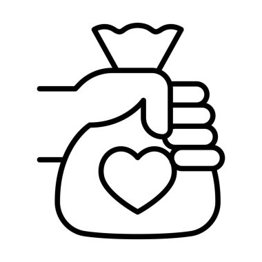 Donation icon in thin line style Vector illustration graphic design