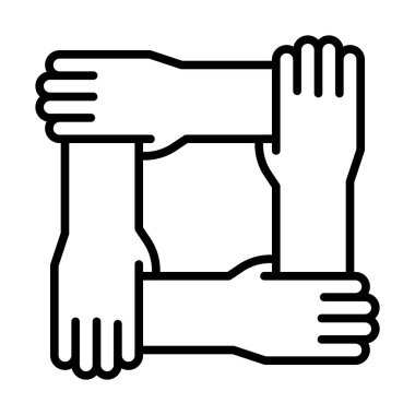 Teamwrok icon in thin line style Vector illustration graphic design