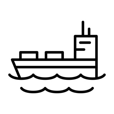 Oil Transport icon in thin line style Vector illustration graphic design