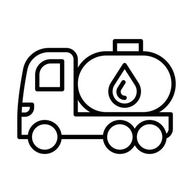 Oil tanker truck icon in thin line style Vector illustration graphic design