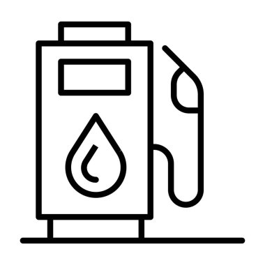 Gas station icon in thin line style Vector illustration graphic design