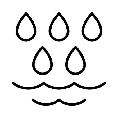 Rain icon in thin line style Vector illustration graphic design