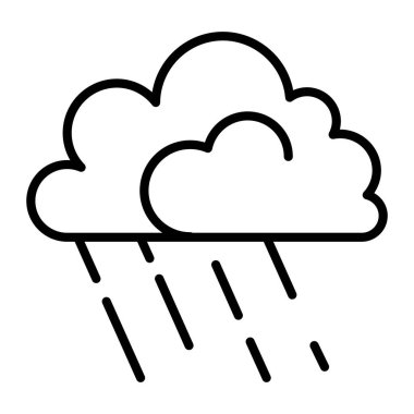 Rain icon in thin line style Vector illustration graphic design