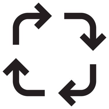 Recycling icon in thin line style Vector illustration graphic design