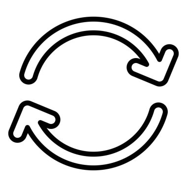 Recycling icon in thin line style Vector illustration graphic design