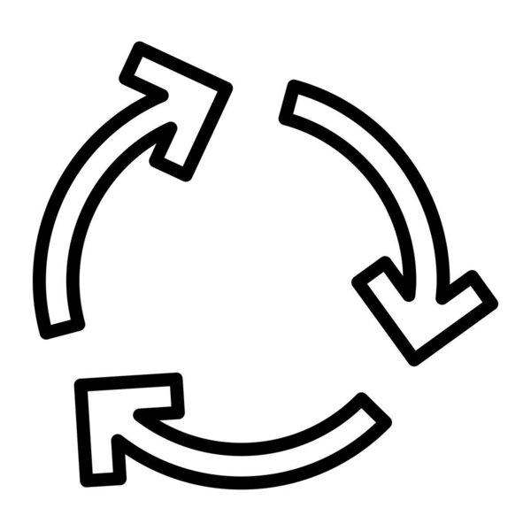 Recycle icon in thin line style Vector illustration graphic design