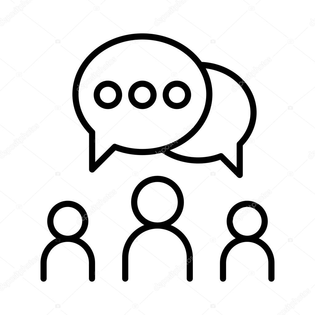 Talking icon in thin line style Vector illustration graphic design