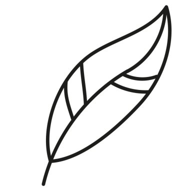 Boho moda paskalya. Dekoratif unsurları olan basit bir yaprağın taslağı. Çizgi biçimi ile