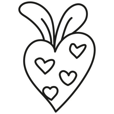 İçinde daha küçük kalpler olan harika bir Paskalya Kalbi. Çizgi biçimi ile