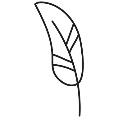 Boho groovy Paskalya basitçe siyah çizgili bir yaprak çizimi. Çizgi biçimi ile