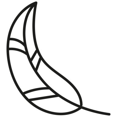 Kalın çizgileri olan boho groovy paskalya stilize tüy illüstrasyonu. Çizgi biçimi ile