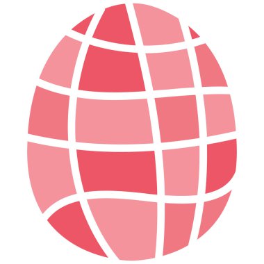 Pembe gözlüklü, stilize edilmiş yumurtanın harika paskalya grafiği. karalama düz renk tarzında