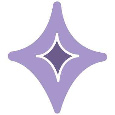 Soyut mor yıldız şekilli, merkezi elmas desenli bir paskalya bayramı tasarımı. karalama düz renk tarzında