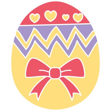 Boho moda Paskalya Yumurtası desenli ve fiyonklu. karalama düz renk tarzında