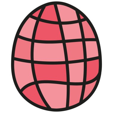 Şebeke desenli, boho groovy paskalya renkli yumurta şekilli tasarım. karalama renk çizgisi biçiminde