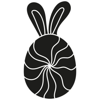 Havalı Paskalya Tavşanı şekilli fırıl fırıl dönen yumurta tasarımı. karalama kabartma biçiminde