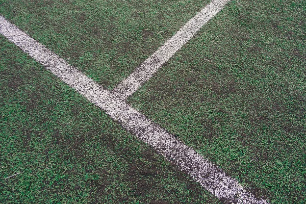 Linie Malowane Boisku Piłki Nożnej — Zdjęcie stockowe