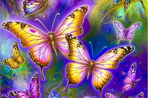 butterfly and butterflies on a blue background