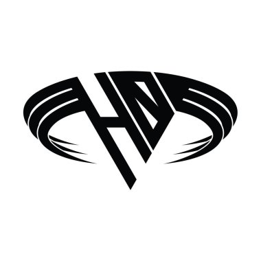 Üçgen dilim şekil tasarım şablonlu HO harf monogramı