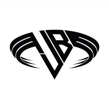 Üçgen dilim şekil tasarım şablonlu JB Logo harfi monogramı