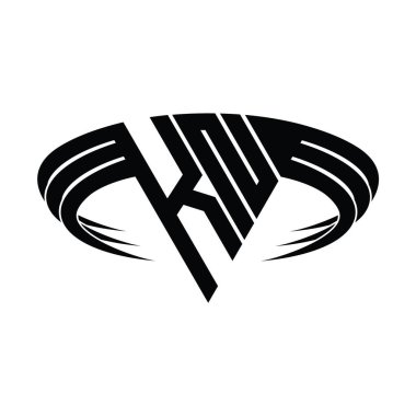 Üçgen dilim şekil tasarım şablonlu KN Logo harfi monogramı