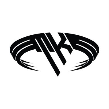 TK Logo harfli ve üçgen dilimli tasarım şablonlu monogram