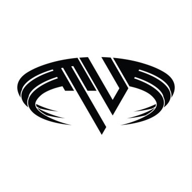 Üçgen dilimli tasarım şablonlu TU harf monogramı