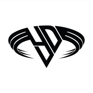 Üçgen dilim şekil tasarım şablonlu YD harf monogramı