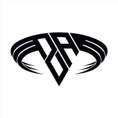 Üçgen dilim şekil tasarım şablonlu ZA Logo harfi monogramı