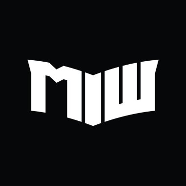 Kalkan dilimi şekilli MW Logo tasarım şablonu