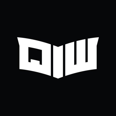 Kalkan dilimi biçimli QW Logo tasarım şablonu