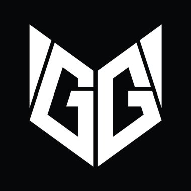 GG Logo monogram with hexagon slice shape design template