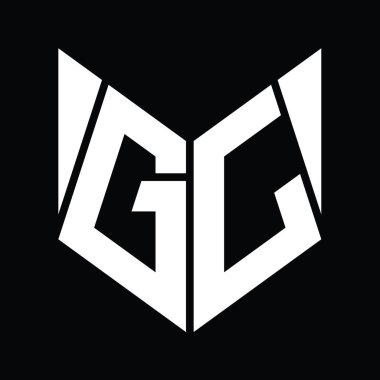 GJ Logo monogram with hexagon slice shape design template