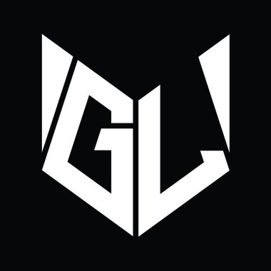 GL Logo monogram with hexagon slice shape design template