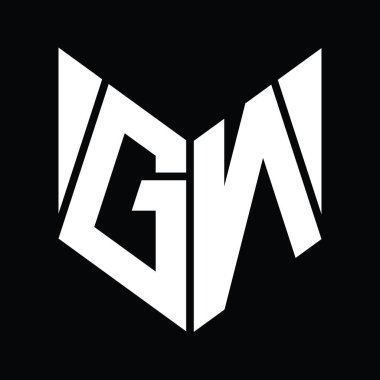 GN Logo monogram with hexagon slice shape design template