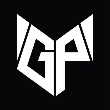 GP Logo monogram with hexagon slice shape design template