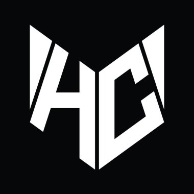 HC Logo monogram with hexagon slice shape design template