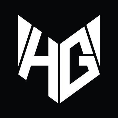 HG Logo monogram with hexagon slice shape design template