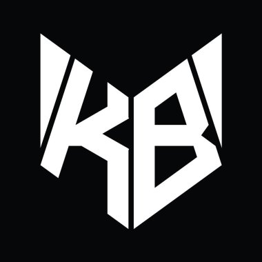KB Logo monogram with hexagon slice shape design template